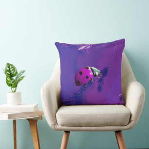 Cojín Decorativo Purple Ladybug