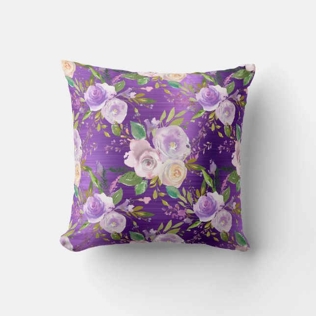 Cojín Decorativo *~* PURPLE LAVENDER FlowPattern (Anverso)