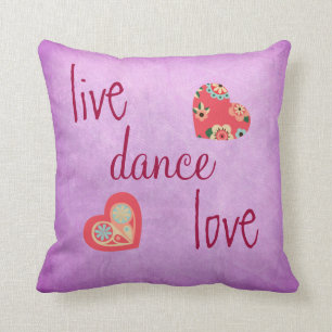 Cojín decorativo Purple Live Love Dance