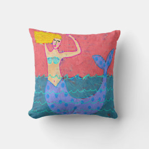 Cojín Decorativo Purple Mermaid Abstract Art