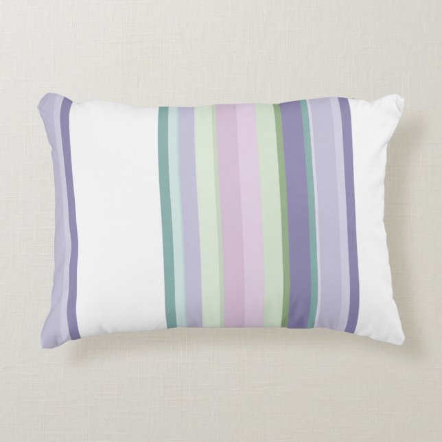 Cojín Decorativo Purple, Neptune, sea green, and Lavender stripes (Anverso)