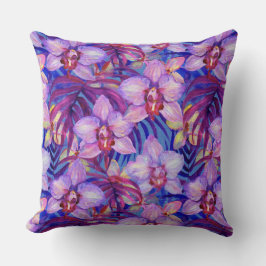 Cojín Decorativo Purple orchid pattern