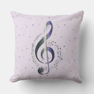 Cojín Decorativo Purple Polka Dot Treble Clef Music