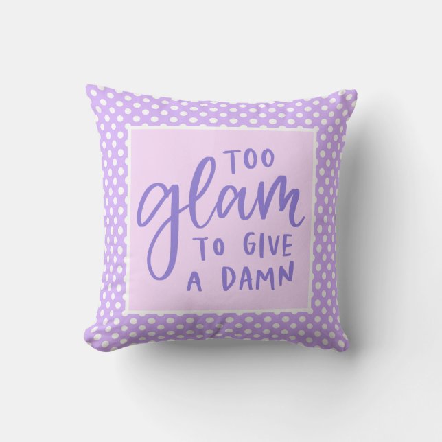 Cojín Decorativo Purple Polkadot Glam Girly Typography Trendy (Anverso)