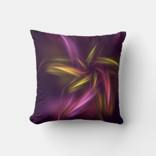 Cojín Decorativo Purple Shades Resumen Fantasía Flor