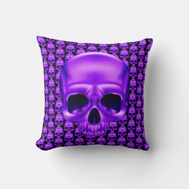 Cojín Decorativo Purple Skull (Anverso)