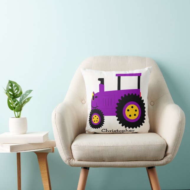 Cojín Decorativo Purple Tractor Design Personalised (Silla)