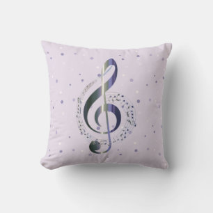 Cojín Decorativo Purple Treble Clef Music