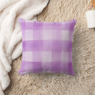Cojín decorativo Purple Watercolor Gingham Plaid