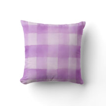 Cojín decorativo Purple Watercolor Gingham Plaid