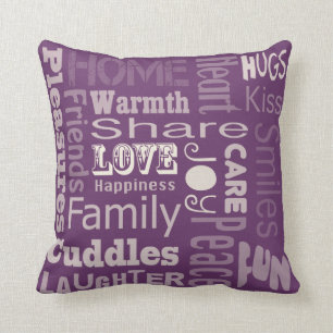 Cojín Decorativo Púrpura - amor, alegría y felicidad