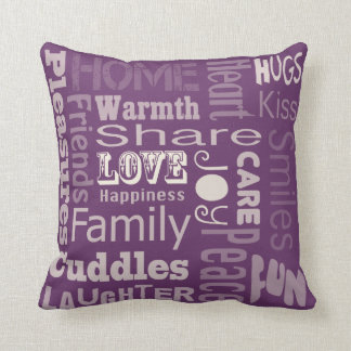 Cojín Decorativo Púrpura - amor, alegría y felicidad