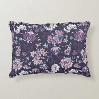 Cojín Decorativo Púrpura Bacterio Floral Patrón sin soldadura