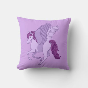 Cojín Decorativo Púrpura Caballo Volador Pegasus