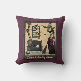 Cojín Decorativo Púrpura casera dulce de Witchy