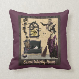 Cojín Decorativo Púrpura casera dulce de Witchy