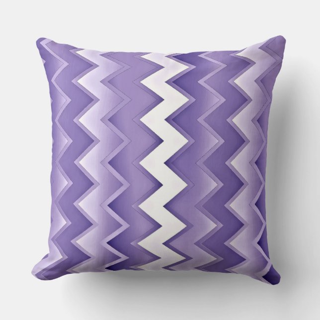 Cojín Decorativo Púrpura Chevron (Anverso)