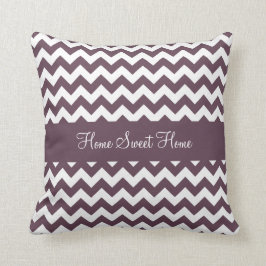 Cojín Decorativo Púrpura Chevron de la berenjena