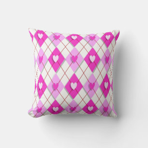 Cojín Decorativo Púrpura Corazón Argyle Pillow