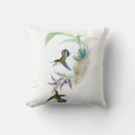 Cojín Decorativo Púrpura del verde del ilustracion del colibrí del