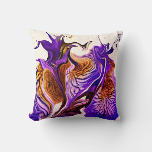 Cojín Decorativo Púrpura Flor Iris Swirls / 1974 /