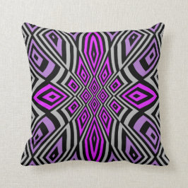 Cojín Decorativo Púrpura geométrica abstracta del rosa del diseño