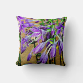 Cojín Decorativo Púrpura Hosta Flor Jardín Pillow