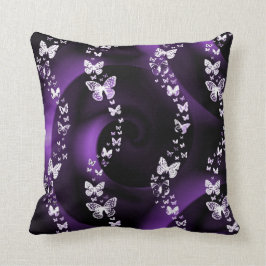Cojín Decorativo Púrpura Mariposa