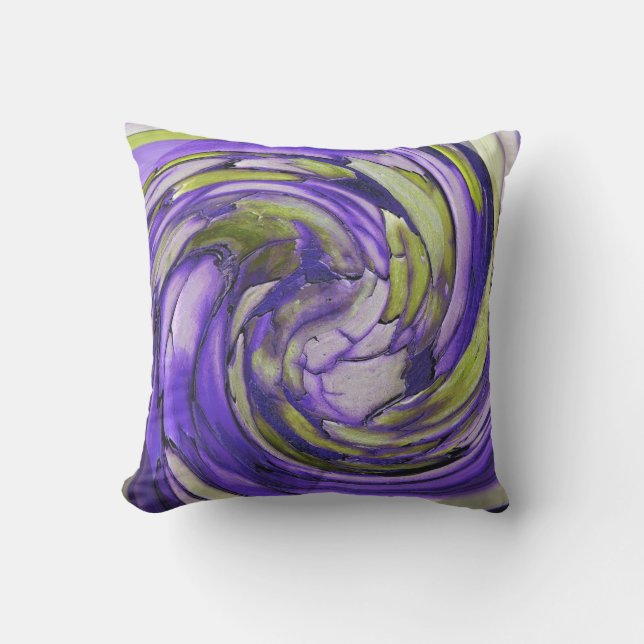 Cojín Decorativo Púrpura N Lime Abstrato Arte Pillow (Anverso)