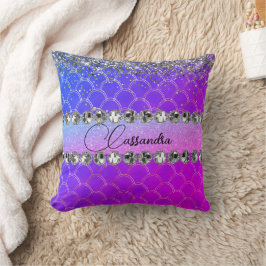 Cojín Decorativo Púrpura Púrpura Caliente Purpurinoso Diamante Blin