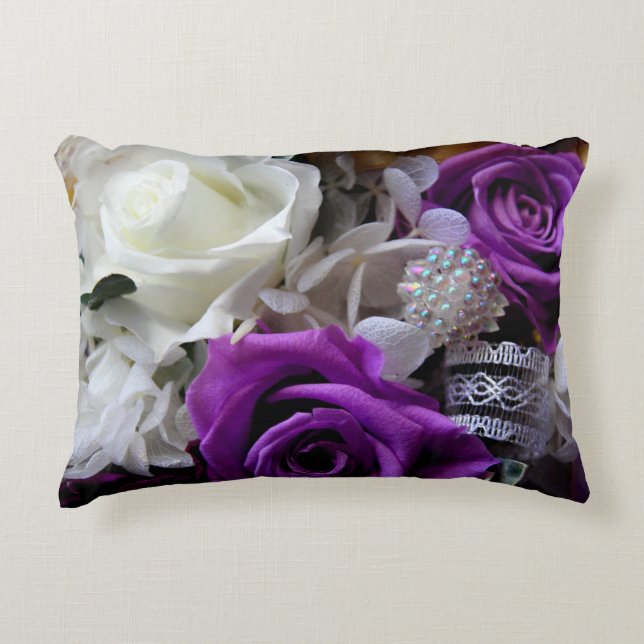 Cojín Decorativo Púrpura real subió (Anverso)