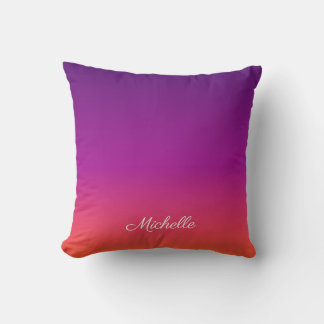 Cojín Decorativo Púrpura, rosa y gradiente naranja