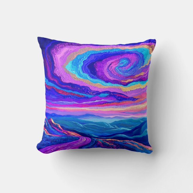 Cojín Decorativo Púrpura Swirl (Anverso)