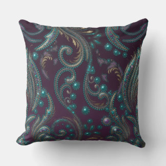 Cojín Decorativo Púrpura Teal Dorado Metálico