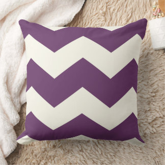 Cojín Decorativo Púrpura y moderna Patrón de Zig Zag Chevron