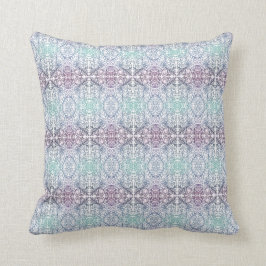 Cojín decorativo púrpura y verde azulado del