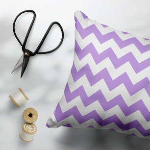 Cojín Decorativo Púrpura Zigzag, Púrpura Chevron, Patrón Geométrico