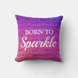 Cojín Decorativo Purpuray Rosa Brillante con Glitter Nacida para Br