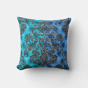 Cojín Decorativo Purpurina Aqua/Blue Dos almohadillas satinadas