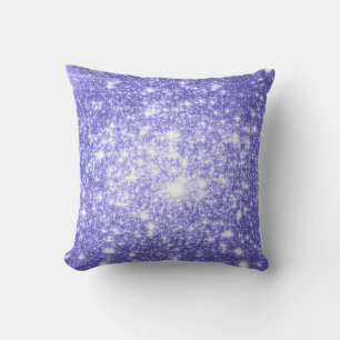 Cojín Decorativo Purpurina Astral de la Lavanda Periwinkle