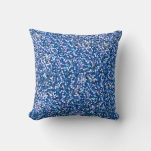 Cojín Decorativo Purpurina azul: brillante fondo abstracto
