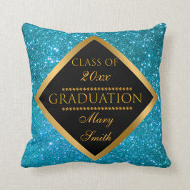 Cojín Decorativo Purpurina azul Personalizar moderno de lujo