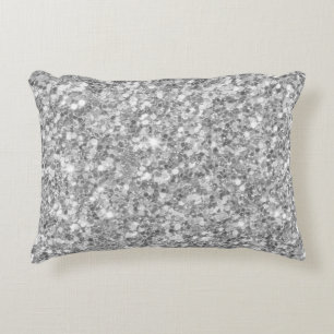 Cojín Decorativo Purpurina Blanco Y Gris Moderno