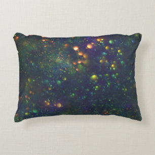 Cojín Decorativo Purpurina de Bokek galáctico azul verde azul pavo