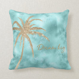Cojín Decorativo Purpurina de la palma dorada de la Casa Aqua