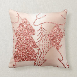 Cojín Decorativo Purpurina de navidad Rosa  de nieve Rubor