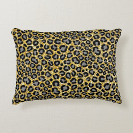 Cojín Decorativo Purpurina de oro Leopard Pattern Girly Cheetah Pri