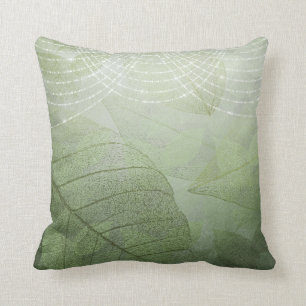 Cojín Decorativo Purpurina de Plata Verde Elegante Fantasía Románti