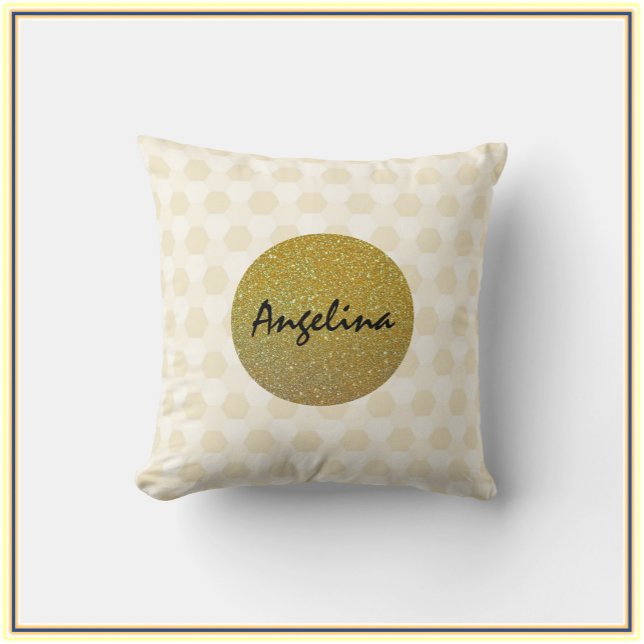 Cojín Decorativo Purpurina elegante de oro y beige (Subido por el creador)