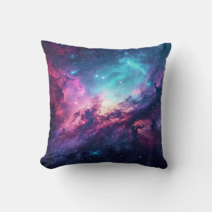 Cojín Decorativo Purpurina espacial galaxia nebulosa universo rosa